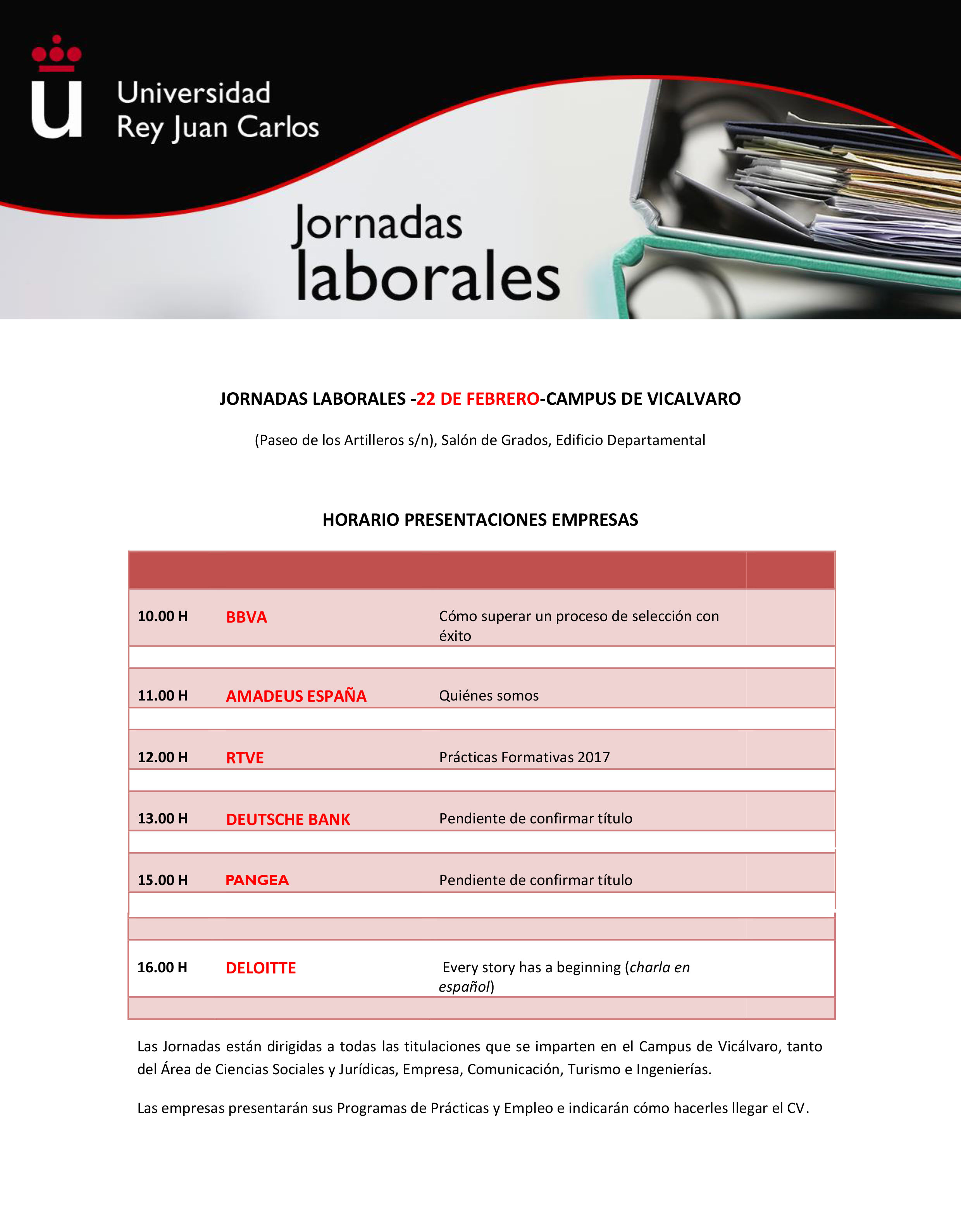 JORNADAS LABORALES 22 febrero
