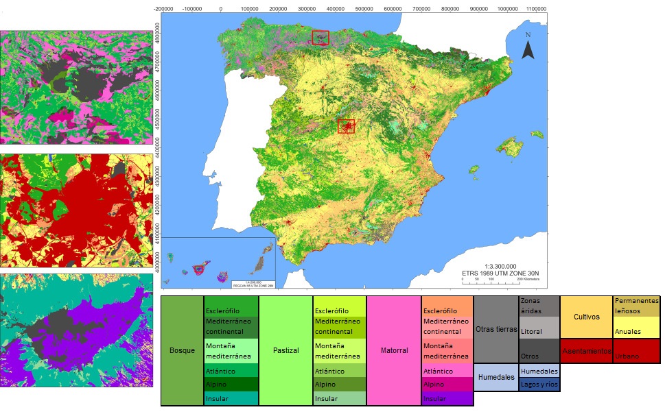 ecosystem map Spain in 2015