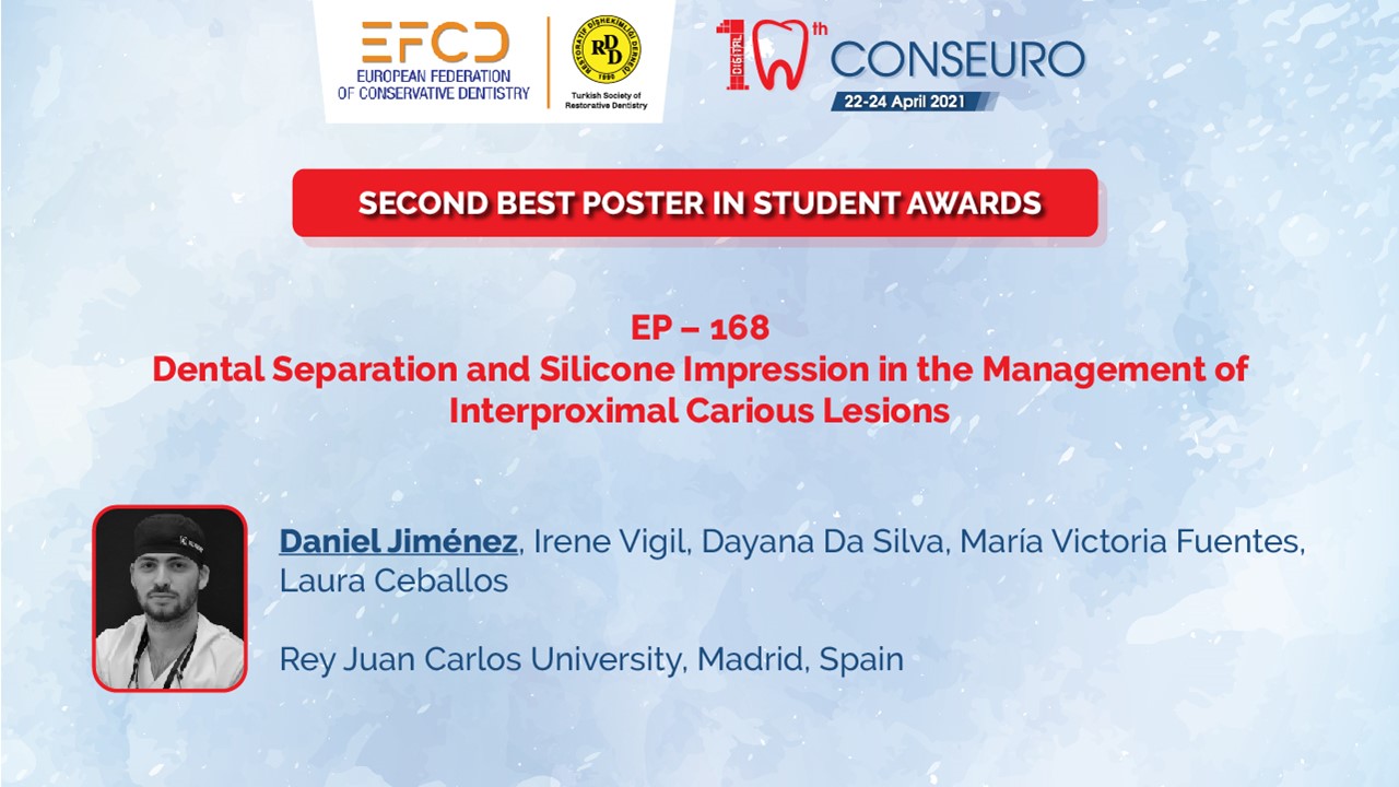 CONSEURO 2021 Second best poster in student awards Daniel Jiménez