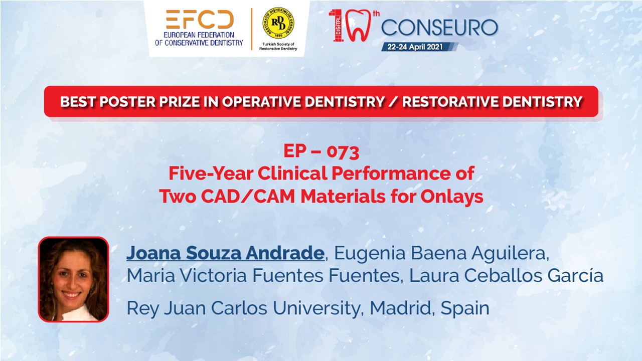 Conseuro Best Poster Prize in Operative Dentistry Joana Souza Andrade