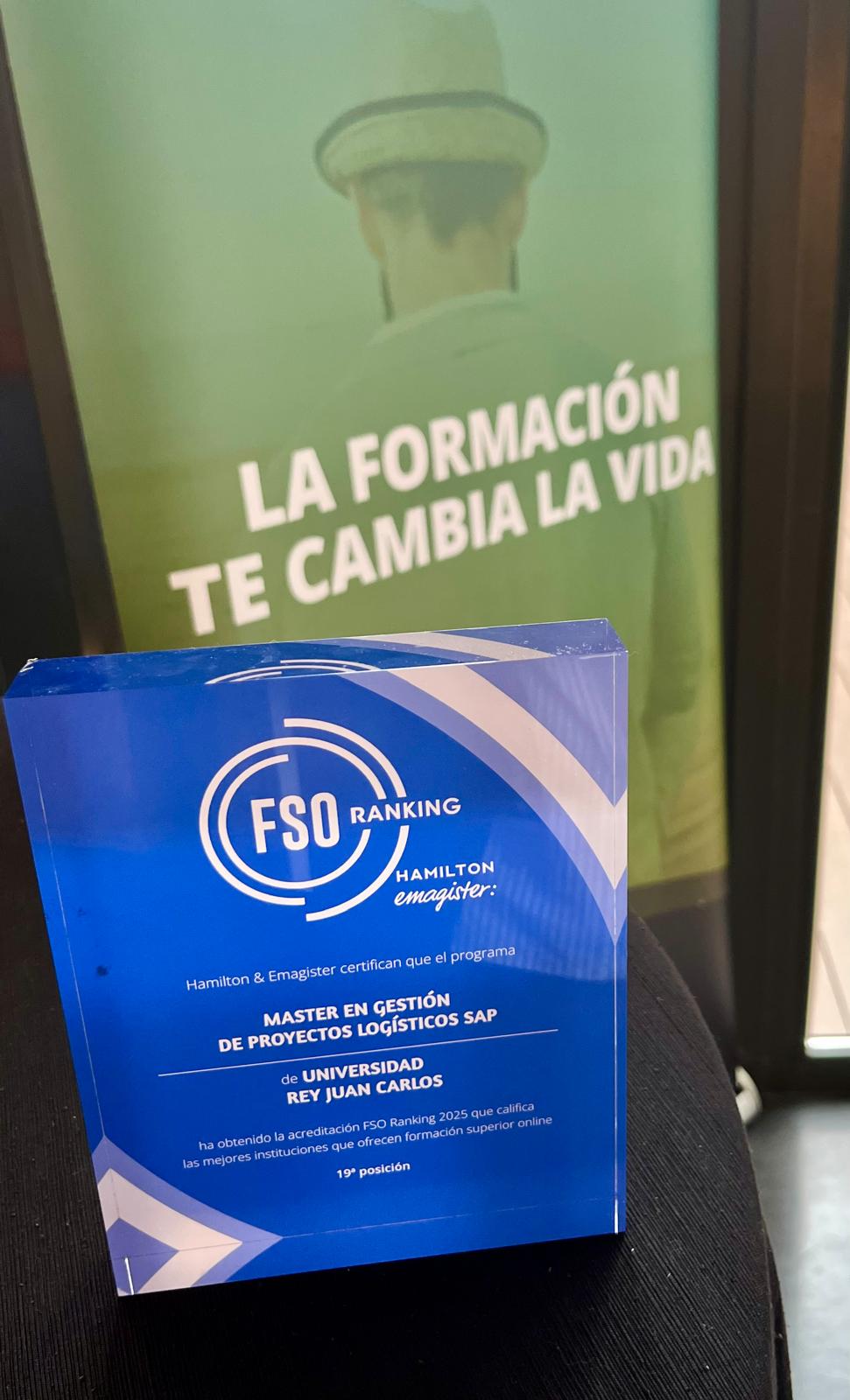 foto del galardón recibido